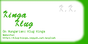 kinga klug business card